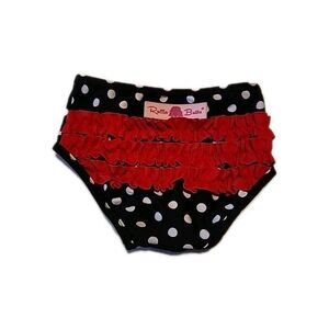 Ruffle Butts Girls Black and Hot pink with polka dots Swimsuit Bottom Size 4T